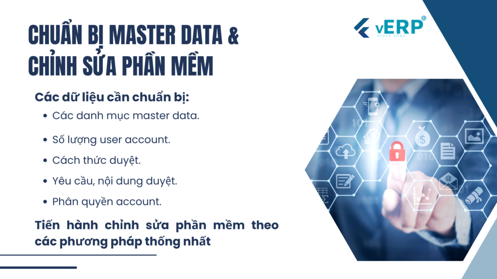 Chuẩn bị master data, chỉnh sửa phần mềm